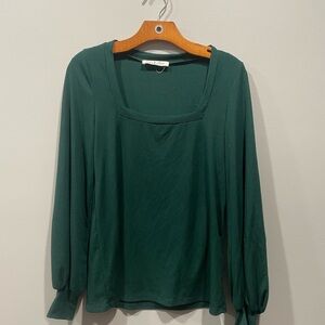 Vine & Love Deep Green Long Sleeve Top